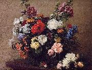 Henri Fantin-Latour Latour Bouquet of Diverse Flowers oil on canvas